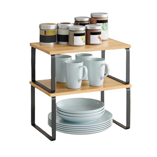 2-delat kryddställ set - köksarrangör - bambu & metall - 15 kg