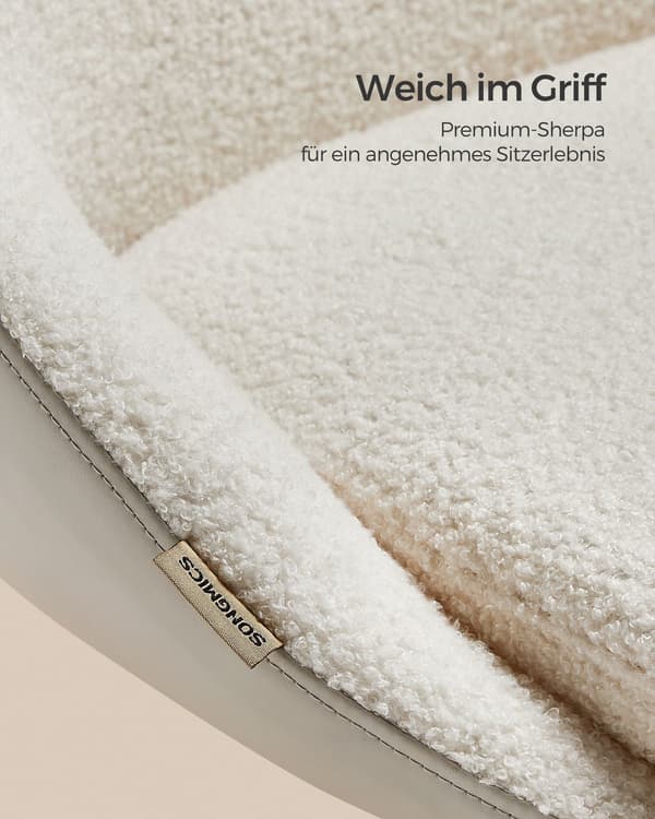 Sammets snurrstol - Cappuccino beige-molnvit - 360° - 60 x 60 x 80-90 cm