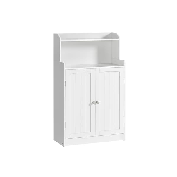 Badrumsskåp ull vit - MDF - 2 luckor och hyllor - 30x60x100 cm