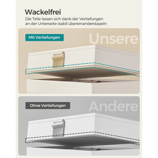 Stapelbar smyckeskrin - organisatör - 4 nivåer - sammetsfoder - 25 x 15 x 10 cm