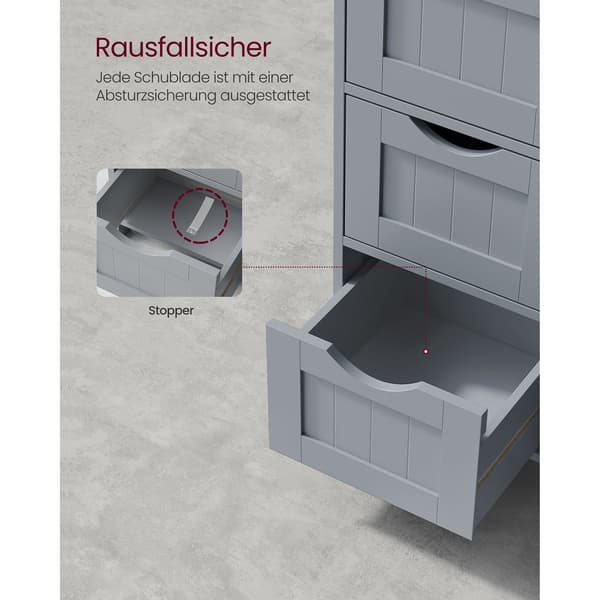 Badrumsskåp med 4 lådor - MDF - grå - 30 x 55 x 82 cm