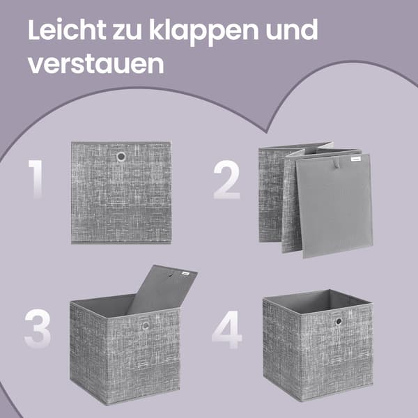 Förvaringsbox set 6 delar - 33x33x33 cm - platsbesparande