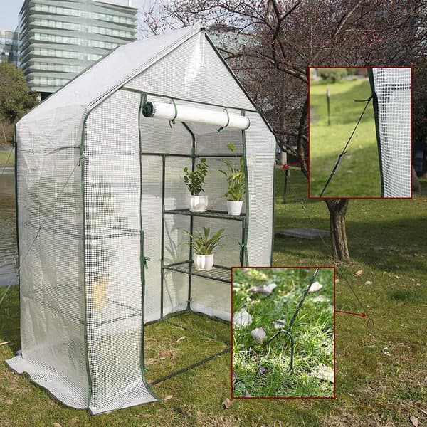 Folieväxthus för växter | Vit | 143x73x195 cm