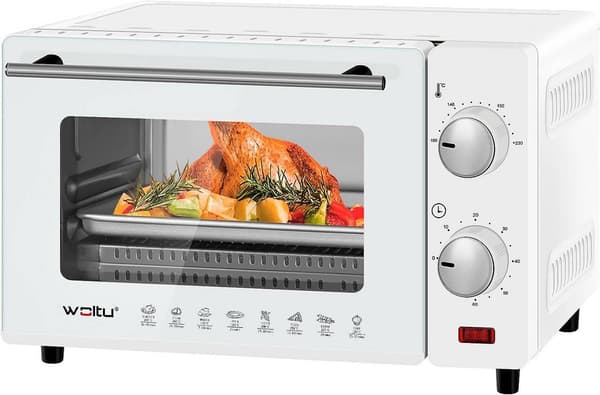 Minioven 10 liter 800 W met bakplaat en timer | Wit | 37x21x26 cm