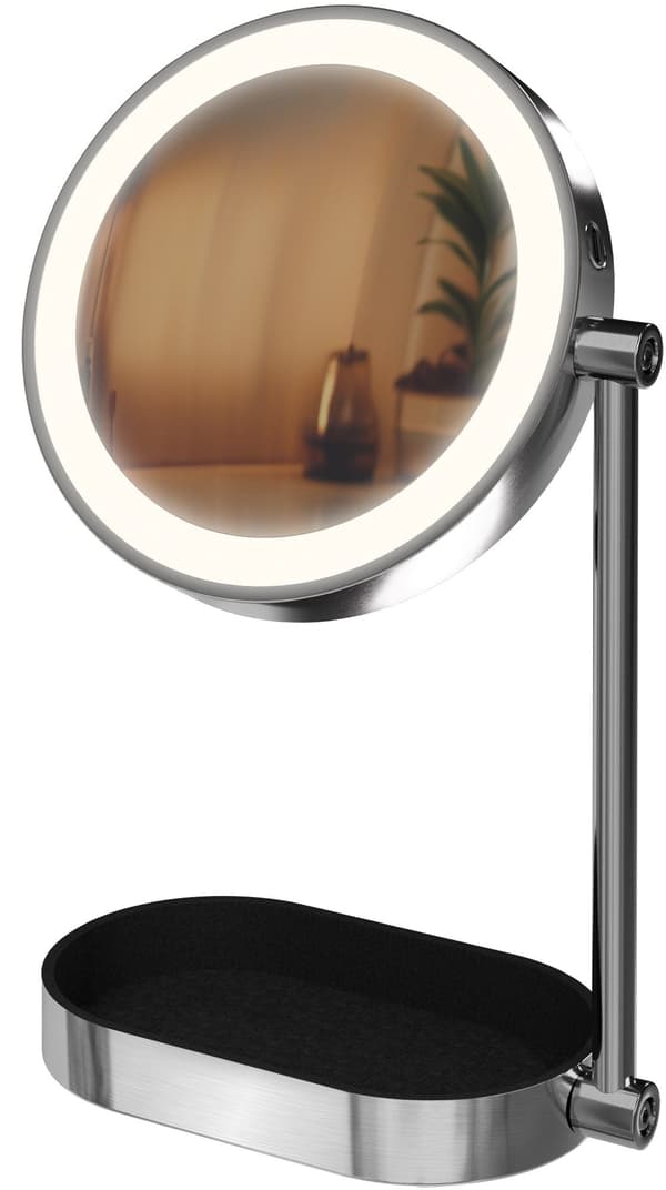 Makeup Mirror - Cosmetics Mirror - 360 ° Rotatable med 10X förstoring och LED -belysning