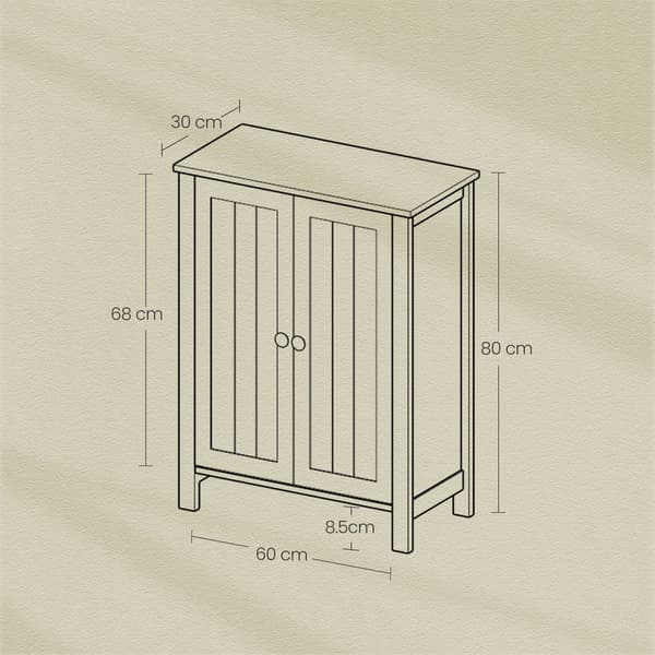 Badrumsskåp stående vit MDF 60 x 80 x 30 cm
