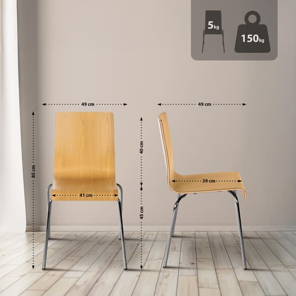 Staplingsstolar - Multifunktionella sittmöbler - Space -Saving Design, Scratch -Resistant Design | Färg: Naturen
