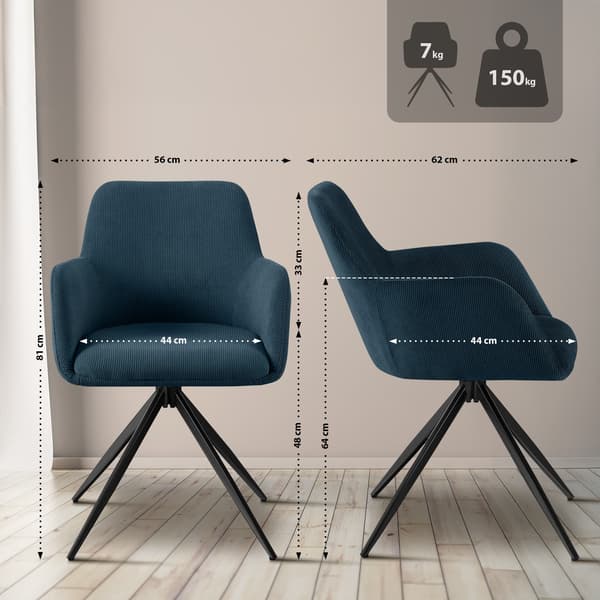 Matsalstol Rib Fabric - Matsstol - 180 ° Run Function för extra komfort