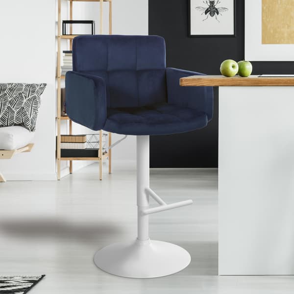 Sammet barstol - sammet design - justerbar sitthöjd och 360 ° rotation