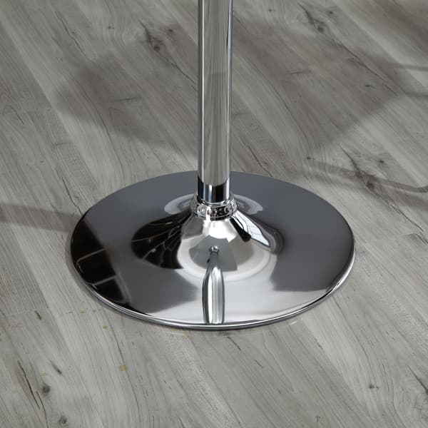 Justerbart barbord, 360° vridbart | Färg: Vit + silver | Mått: 60x60x69-91 cm