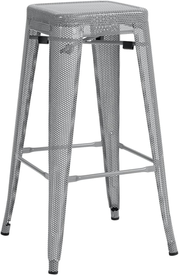 Barstol - Industriell pall - Stackbar och underhåll - vänlig design | Färg: Silver