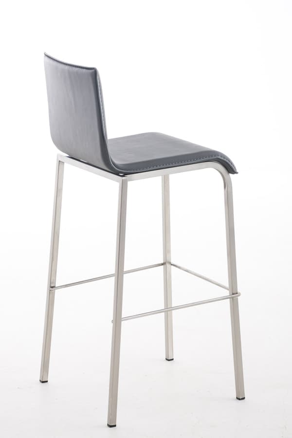 Barstol, avföring, vadderad säte, bekväm design | Färg: Grå