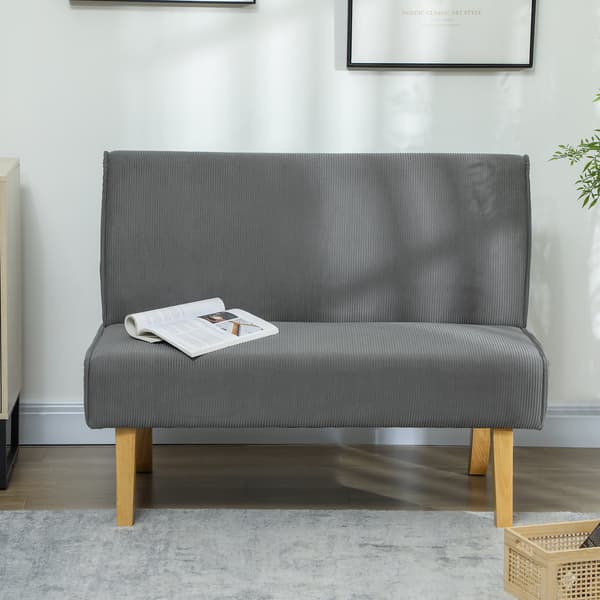2-sits manchestersoffa - Grå | Färg: Grå | Mått: 110x62x85 cm