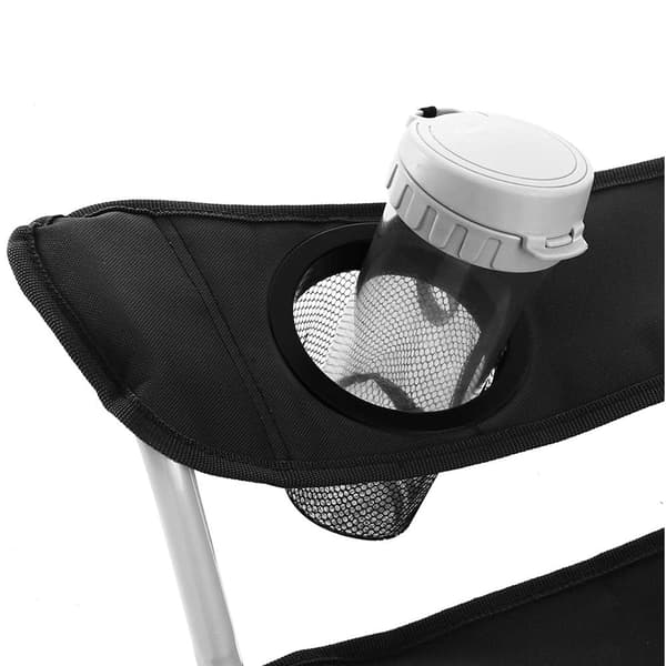 Campingstolar set om 2, hopfällbara, lätta, svarta - 84 x 52 x 81 cm