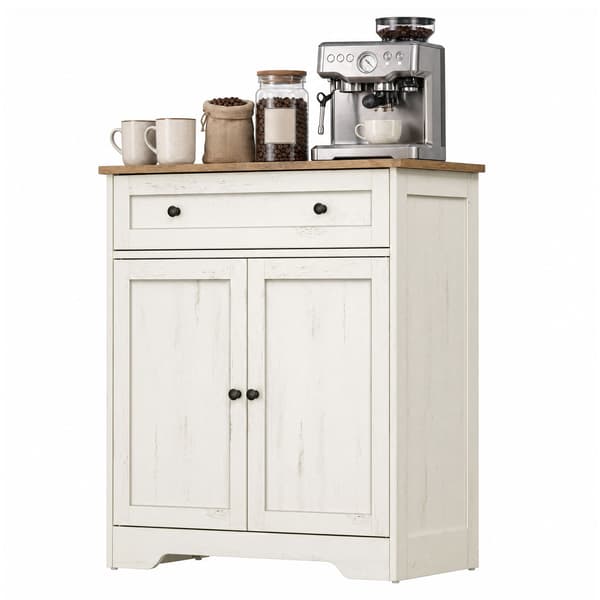 Country kitchen cabinet with drawer and 2 doors | Vit | 72x40x80 cm