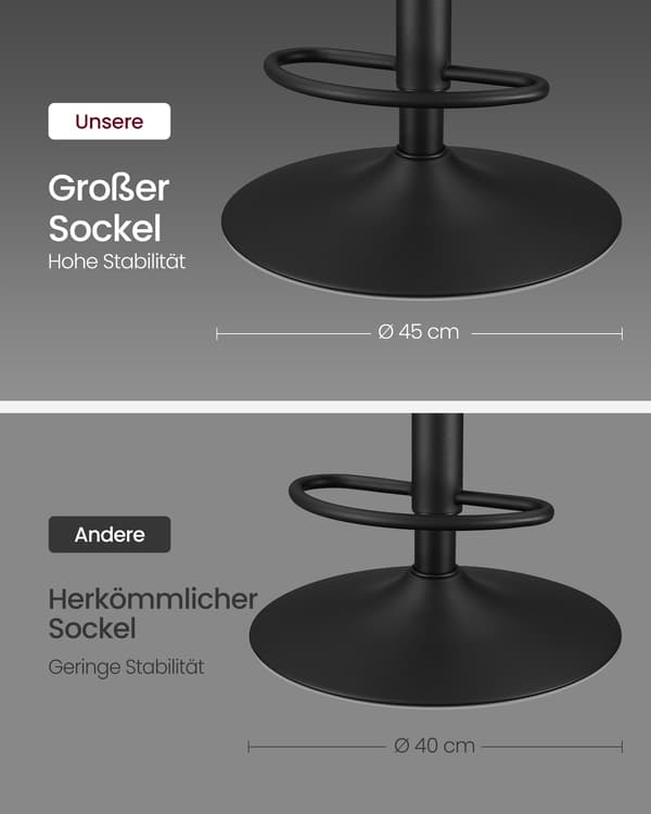 Set med 2 barstolar med högt ryggstöd - kromstål - PU - justerbar