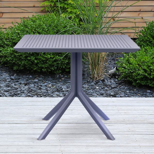 Tabell 80x80cm - Bisto -tabell - Väderresistent polypropen, UV -resistent | Färg: mörkgrå