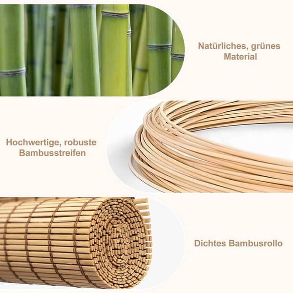 Bambu rullgardin ljusfiltrerande sidodrift | Brun | 80x220 cm