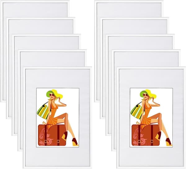 Fotoram 10-delad med passepartout | Brons | 13x18 cm