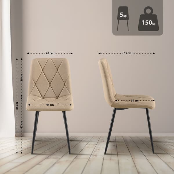 Moderna matsalstolar Set - Matsstolar - Bekväm sammetstol