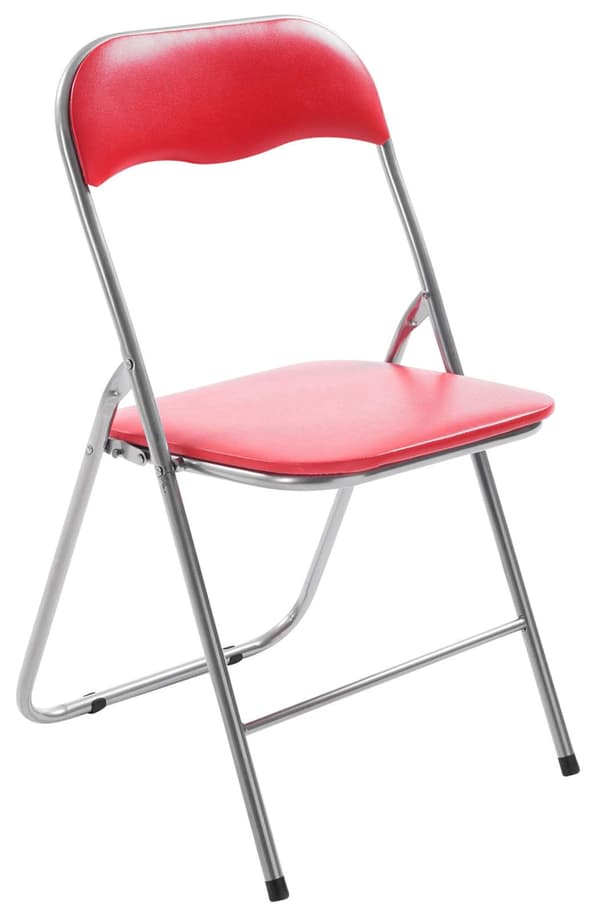 4 -deluppsättning av fällstol - Foldingstol - Underhåll - Vänlig design | Färg: Röd/silver