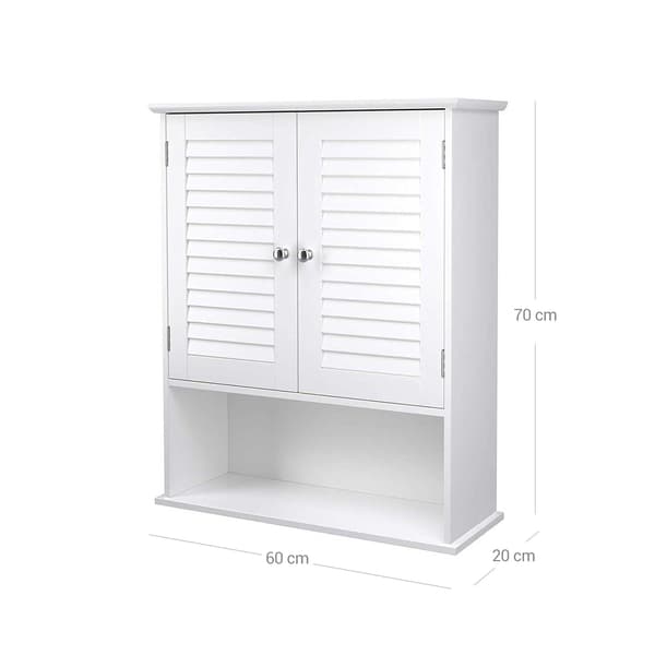 Badrumsskåp med förvaringsutrymme - vit MDF - 60x20x70 cm