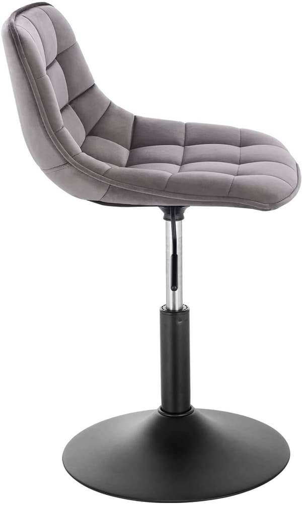 Set med 2 svängbara barstolar i sammet | Mörkgrå | 35x42,5x60,5-72 cm