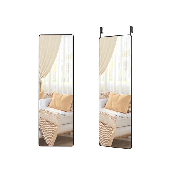 Stående spegel - Rektangulär - Bläcksvart - Härdat glas - 120 x 40 cm