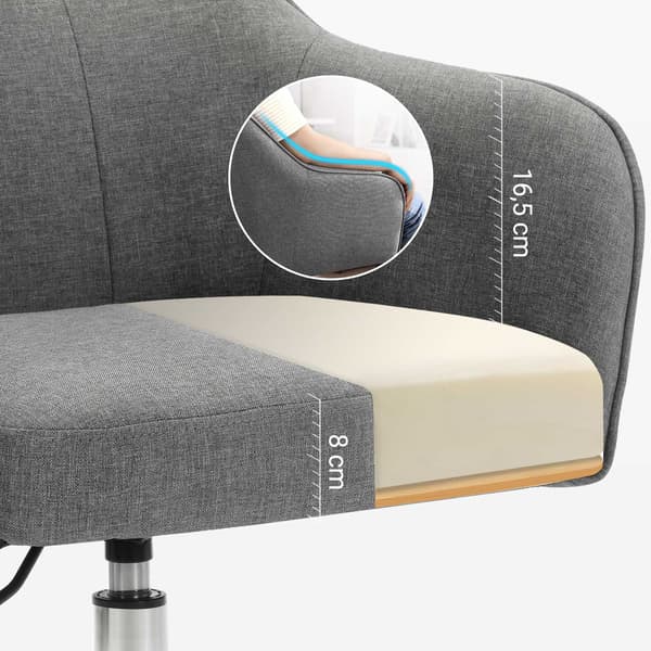 Ergonomisk kontorsstol - grå - vridbar - 65 x 69 x (83-93) cm