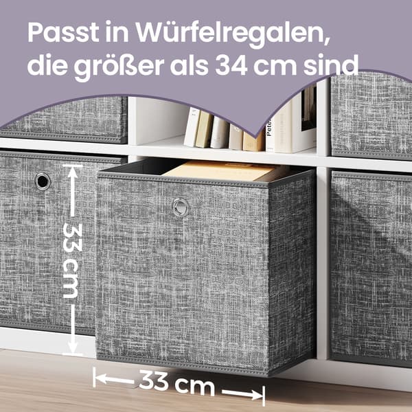 Förvaringsbox set 6 delar - 33x33x33 cm - platsbesparande