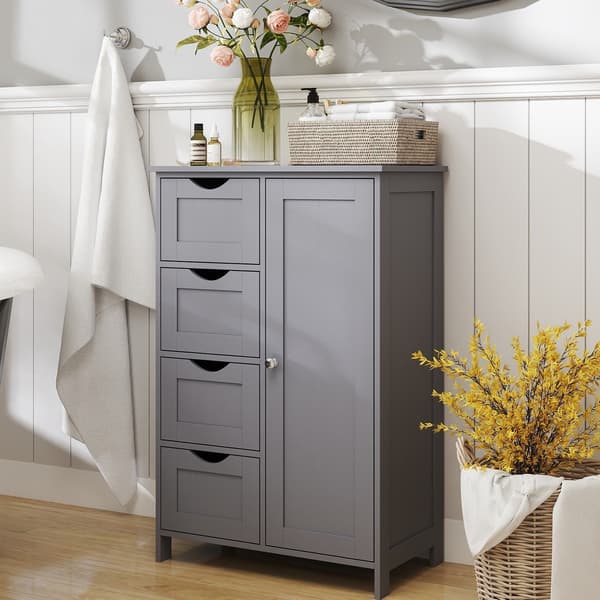 Smalt badrumsskåp MDF 30x55x82 cm grå