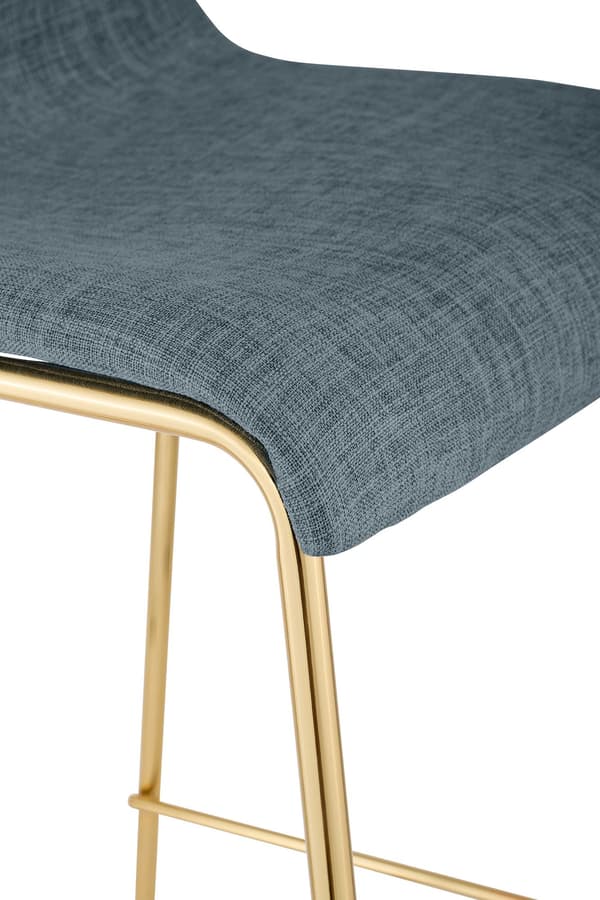 Set med 2 barstolar Hover - Tygstol | Färg: Blå | Mått: 43x48x100 cm