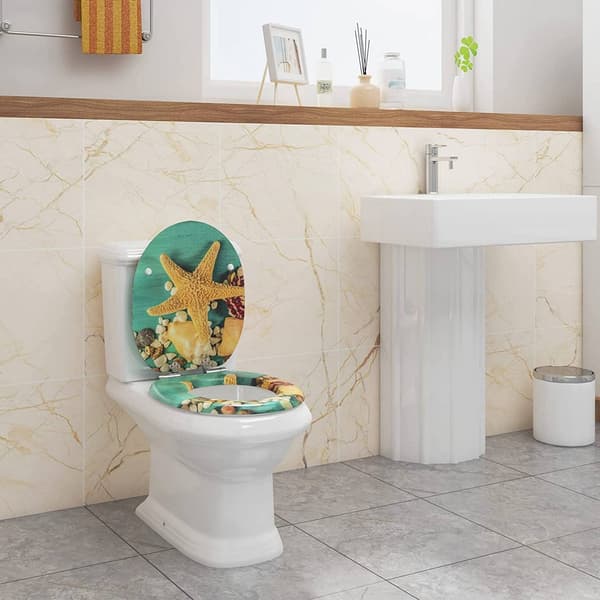 MDF toalettsits med mjukt gångjärn Seestern design