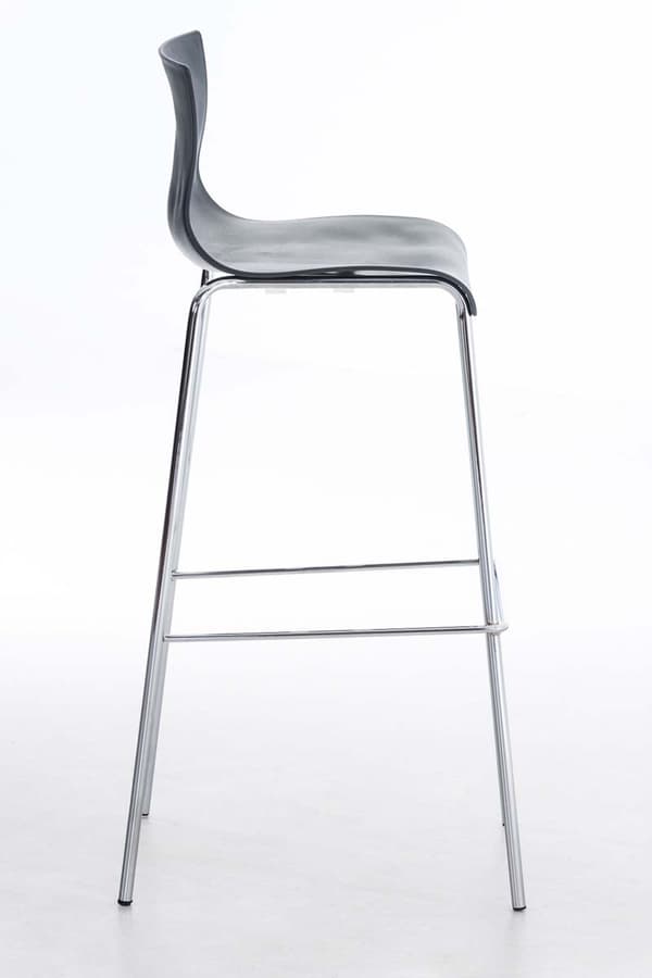 Modern Barstol - Chic Design - Bekväm ergonomisk sätesfärg: Grå | Basfärg: krom