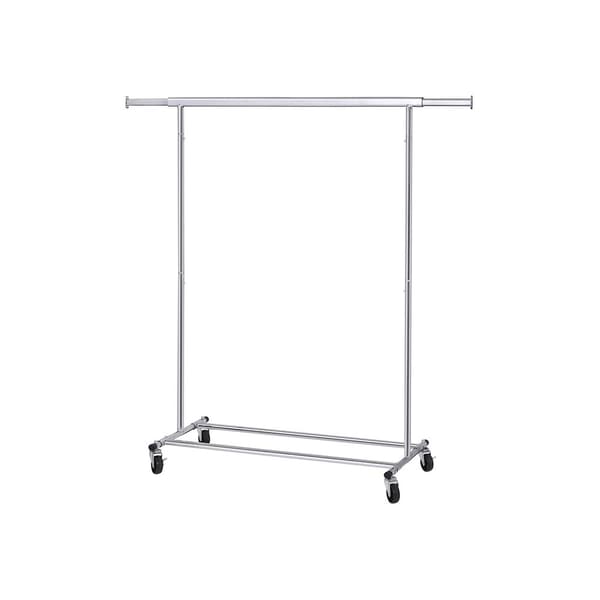 Klädställ på hjul - robust metall - justerbar - silver - 92-132 cm