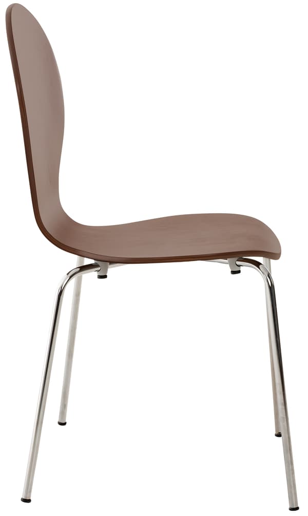 4x Ergonomic Stacking Chair - Besökstol - Space -Saving Design | Färg: Brun