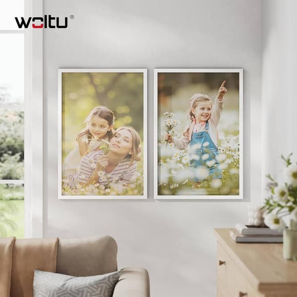 Fotoram i trä med passepartout A3 | Vit | 29,7x42 cm