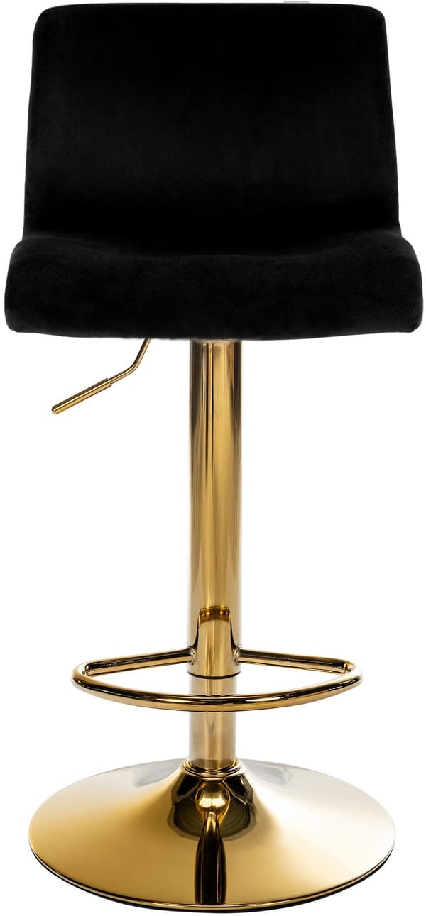Barstol sammet svart - sittmöbler - justerbar höjd, modern stil
