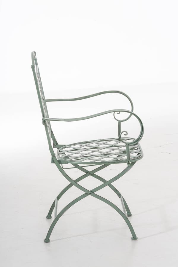 Nostalgisk terrassstol - trädgårdsstol - handgjorda järn, stabil design