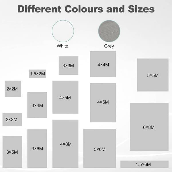 Vattentät presenning 280 g/m² med öglor | Grå | 4x4 m