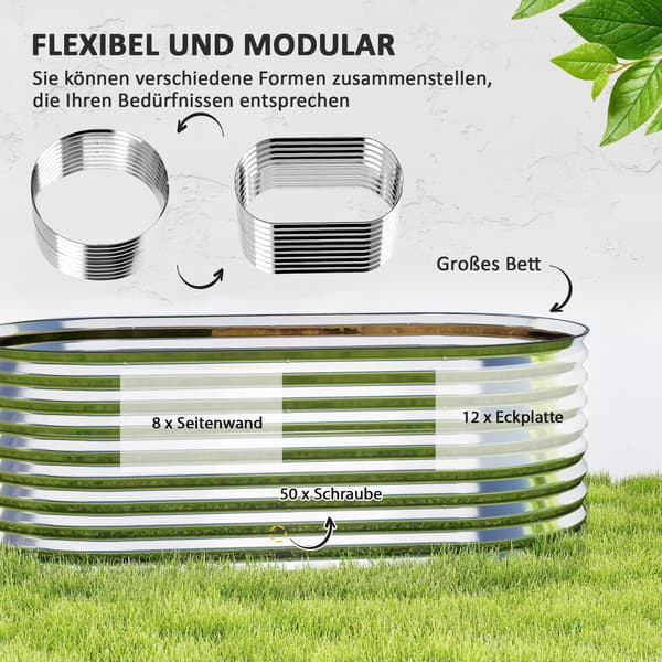 Metal Planter - Upphöjd plantering | Färg: Grå | Dimensions: 160x80x56 cm