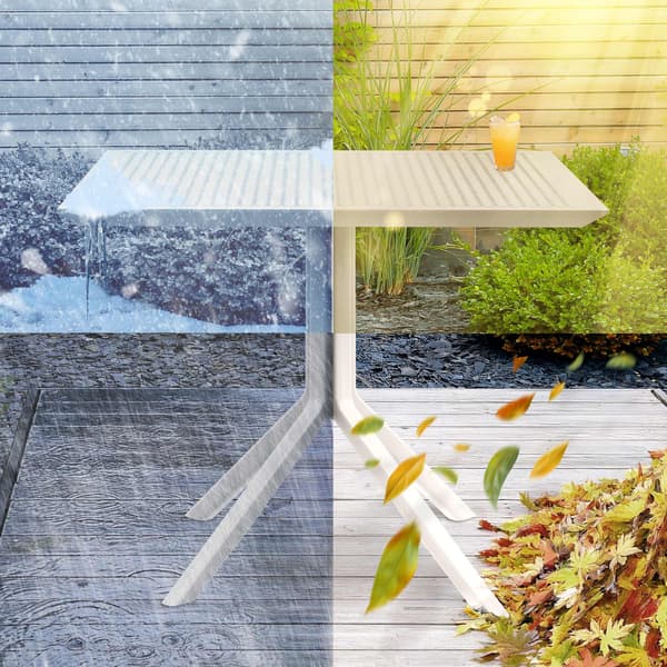 Tabell 80x80cm - Bisto -tabell - Väderresistent polypropen, UV -resistent | Färg: Vit