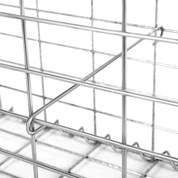 Gabion stenkorg av metallnät, silver, 100 x 80 x 30 cm