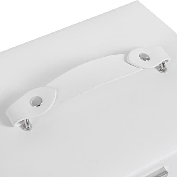 Sieradendoos med slits - sieradenkast - MDF/PU - vit - 17,5 x 13,5 x 12 cm