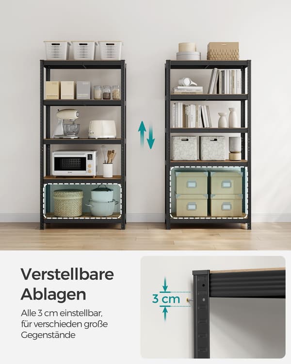 2-vånings hyllenhet - kraftig - 50x100x180 cm - grå