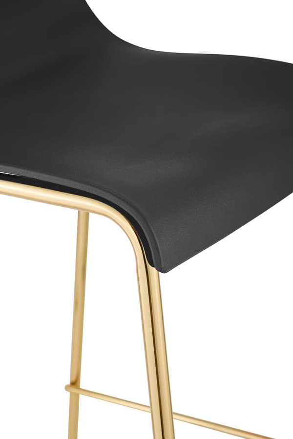 Set med 2 barstolar Hover - plast | Färg: Svart | Mått: 43x48x100 cm