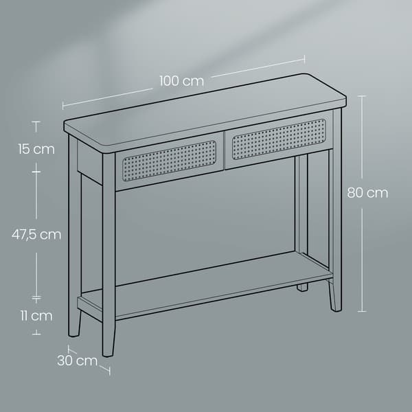 Brunt konsolbord - hallbord - MDF - 30 x 80 x 100 cm