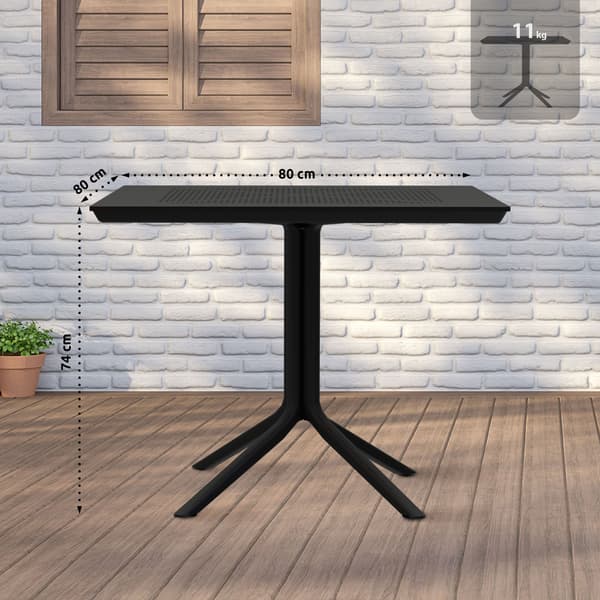 Trädgårdstabell 80x80 cm - Balkon Table - Väder -resistent och hållbar design