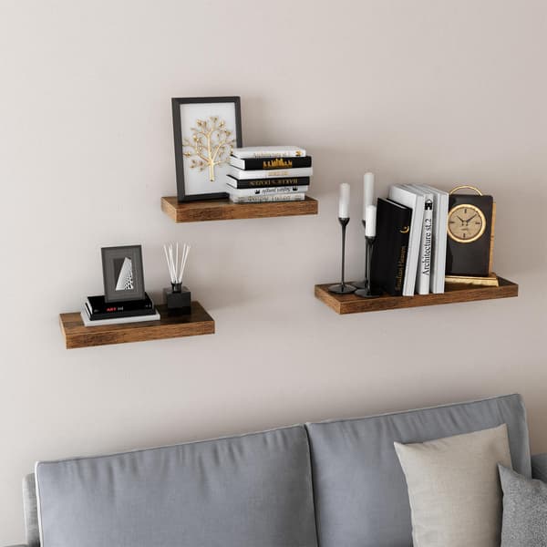 Flytande vägghylla rustik brun - MDF - 80 x 20 x 3,8 cm