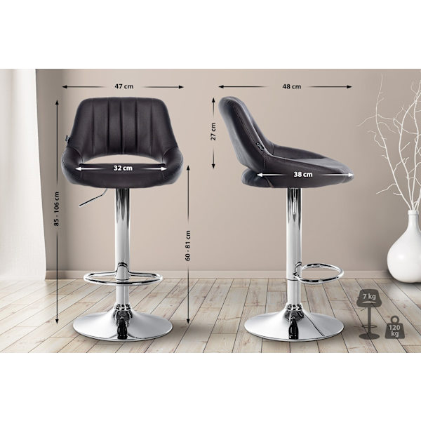 Artificial Leather Bar Pall - Pivotable Stool - Ergonomic Design for Comfort and Stability